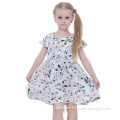 2016 Hot selling girl summer dress with floral pattern fashion girl dress